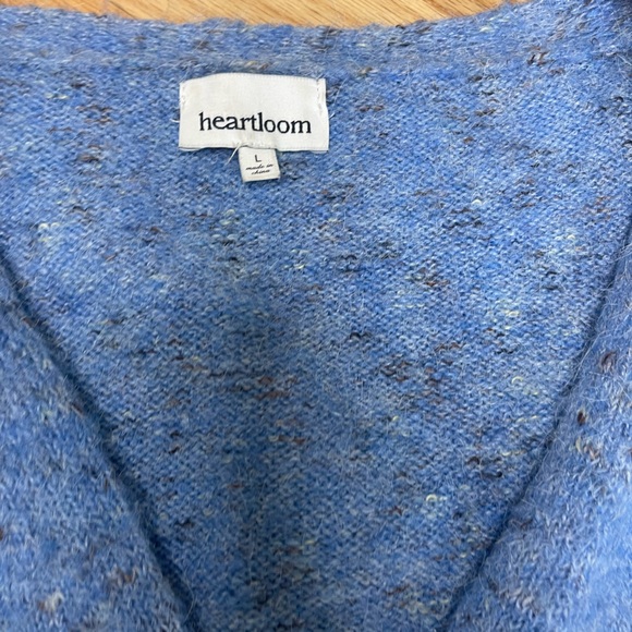 Knit Heartloom blue button up cardigan sweater - Picture 4 of 9